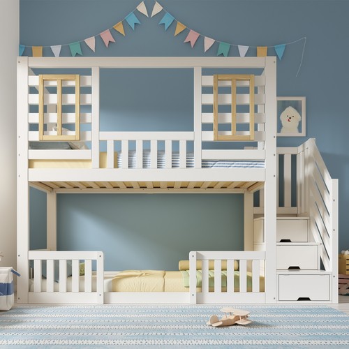 Double bunk bed for kids - bed,