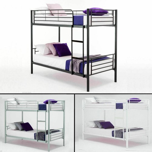 Metal bunk bed - bed,