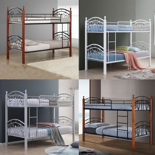 Wooden and metal bunk - wooden, bed
