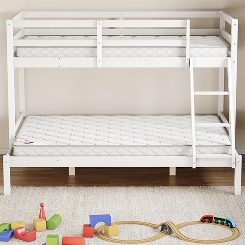 Solid pine grey white - white, bed